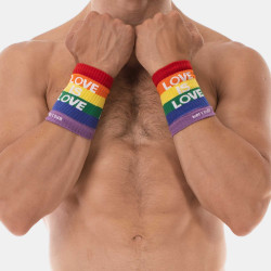 Barcode Berlin Lot de 2 Bandeaux de poignets Love is Love Rainbow